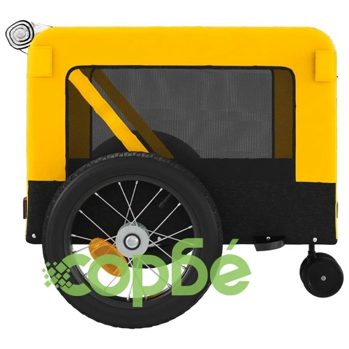 Ремарке за колело за любимци жълт и черен Оксфорд плат и желязо ➤ топ цена ➤ sorbe.bg