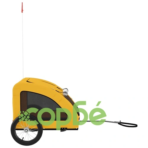 Ремарке за колело за любимци жълт Оксфорд плат и желязо ➤ топ цена ➤ sorbe.bg