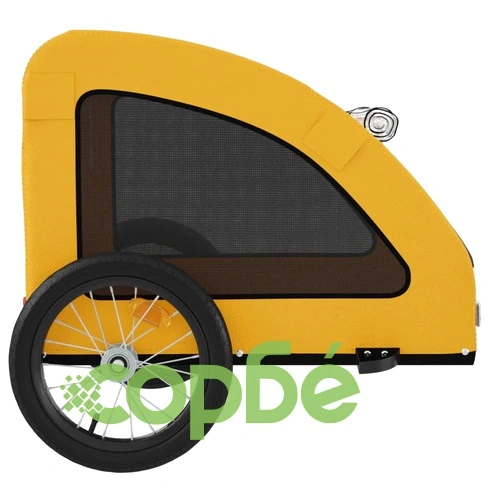 Ремарке за колело за любимци жълт Оксфорд плат и желязо ➤ топ цена ➤ sorbe.bg