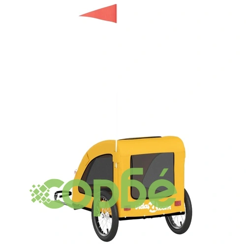 Ремарке за колело за любимци жълт Оксфорд плат и желязо ➤ топ цена ➤ sorbe.bg