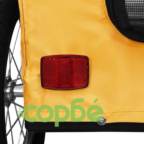 Ремарке за колело за любимци жълт Оксфорд плат и желязо ➤ топ цена ➤ sorbe.bg