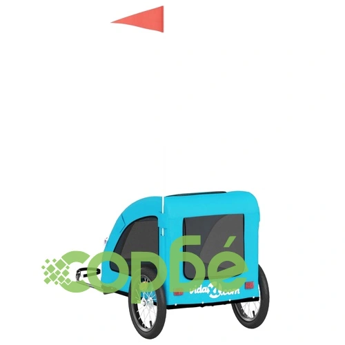 Ремарке за колело за любимци син Оксфорд плат и желязо ➤ топ цена ➤ sorbe.bg