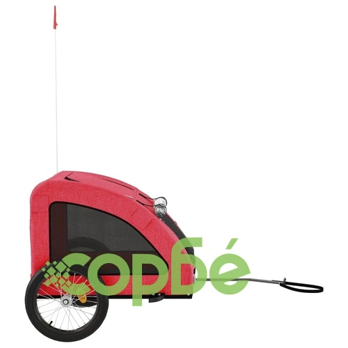 Ремарке за колело за любимци червен Оксфорд плат и желязо ➤ топ цена ➤ sorbe.bg