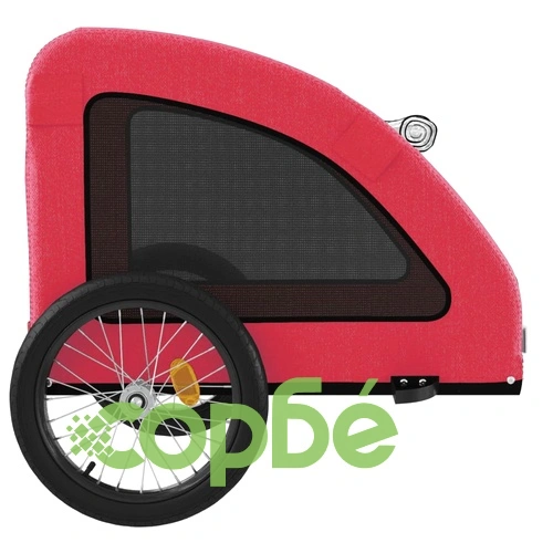 Ремарке за колело за любимци червен Оксфорд плат и желязо ➤ топ цена ➤ sorbe.bg