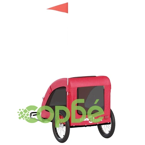 Ремарке за колело за любимци червен Оксфорд плат и желязо ➤ топ цена ➤ sorbe.bg