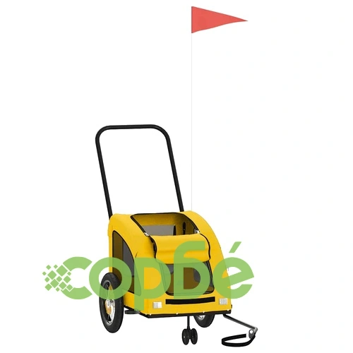 Ремарке за колело за любимци жълт Оксфорд плат и желязо ➤ топ цена ➤ sorbe.bg