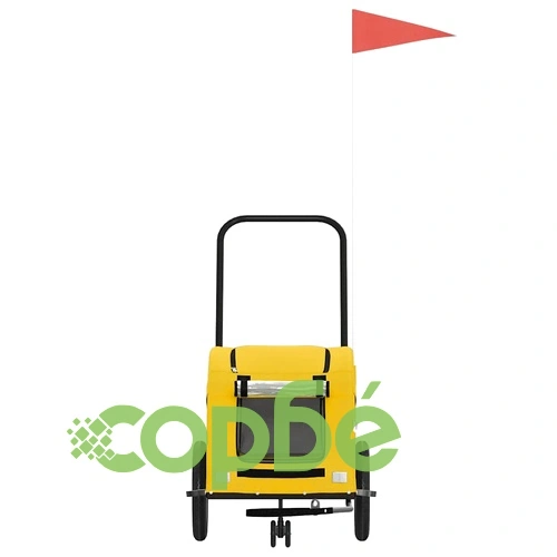 Ремарке за колело за любимци жълт Оксфорд плат и желязо ➤ топ цена ➤ sorbe.bg