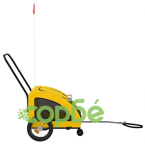 Ремарке за колело за любимци жълт Оксфорд плат и желязо ➤ топ цена ➤ sorbe.bg