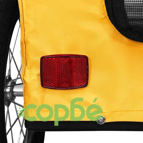 Ремарке за колело за любимци жълт Оксфорд плат и желязо ➤ топ цена ➤ sorbe.bg