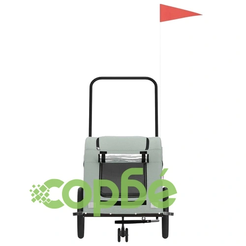 Ремарке за колело за любимци сив Оксфорд плат и желязо ➤ топ цена ➤ sorbe.bg