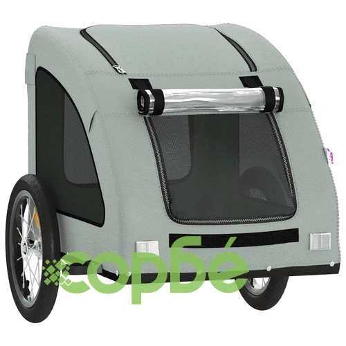 Ремарке за колело за любимци сив Оксфорд плат и желязо ➤ топ цена ➤ sorbe.bg