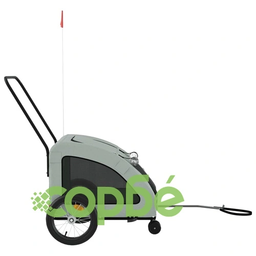 Ремарке за колело за любимци сив Оксфорд плат и желязо ➤ топ цена ➤ sorbe.bg