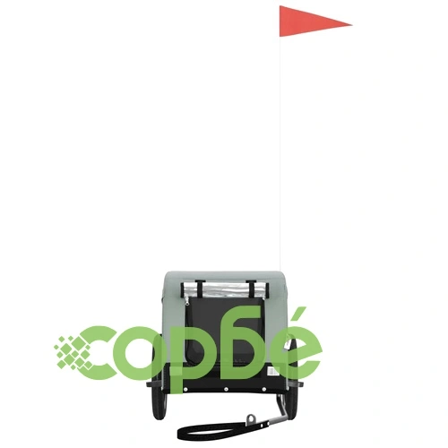 Ремарке за колело за любимци сив и черен Оксфорд плат и желязо ➤ топ цена ➤ sorbe.bg