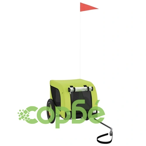 Ремарке за колело за любимци зелено черно Оксфорд плат и желязо ➤ топ цена ➤ sorbe.bg