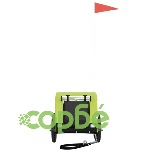 Ремарке за колело за любимци зелено черно Оксфорд плат и желязо ➤ топ цена ➤ sorbe.bg