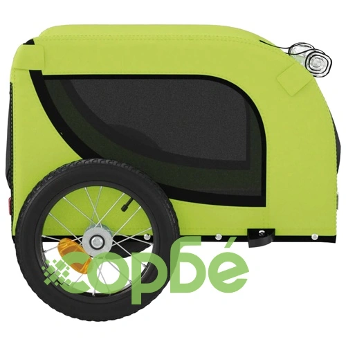 Ремарке за колело за любимци зелено черно Оксфорд плат и желязо ➤ топ цена ➤ sorbe.bg