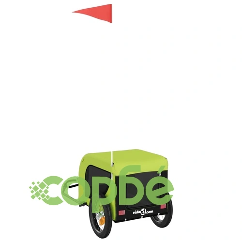 Ремарке за колело за любимци зелено черно Оксфорд плат и желязо ➤ топ цена ➤ sorbe.bg