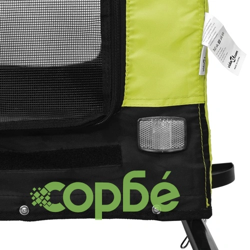 Ремарке за колело за любимци зелено черно Оксфорд плат и желязо ➤ топ цена ➤ sorbe.bg