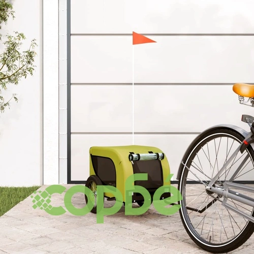 Ремарке за колело за любимци зелено черно Оксфорд плат и желязо ➤ топ цена ➤ sorbe.bg