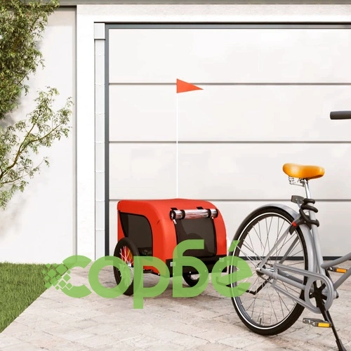 Ремарке за колело за любимци оранжев черен Оксфорд плат желязо ➤ топ цена ➤ sorbe.bg