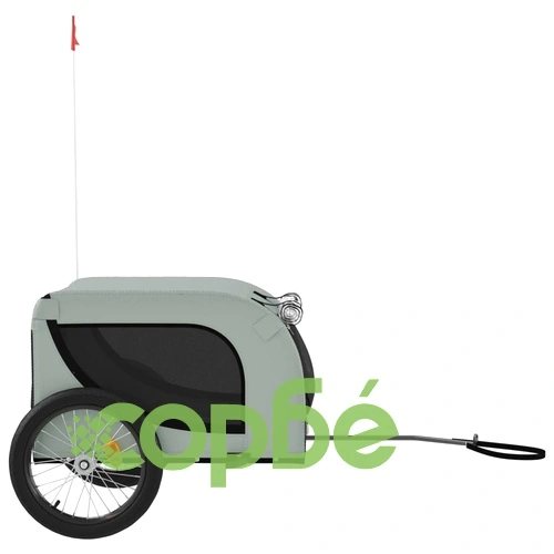 Ремарке за колело за любимци сив и черен Оксфорд плат и желязо ➤ топ цена ➤ sorbe.bg