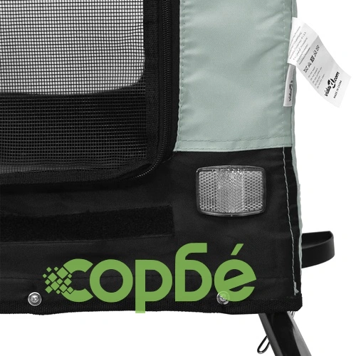 Ремарке за колело за любимци сив и черен Оксфорд плат и желязо ➤ топ цена ➤ sorbe.bg