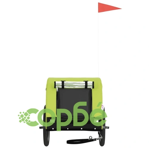 Ремарке за колело за любимци зелено черно Оксфорд плат и желязо ➤ топ цена ➤ sorbe.bg