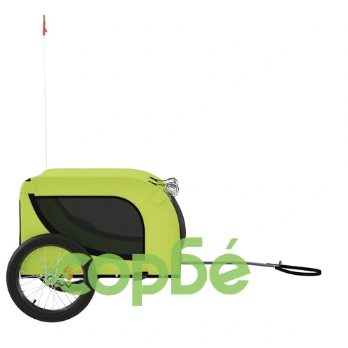 Ремарке за колело за любимци зелено черно Оксфорд плат и желязо ➤ топ цена ➤ sorbe.bg