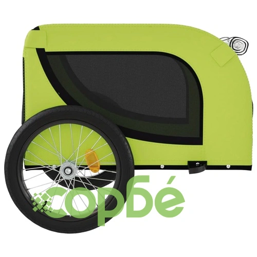 Ремарке за колело за любимци зелено черно Оксфорд плат и желязо ➤ топ цена ➤ sorbe.bg