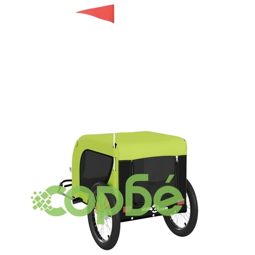 Ремарке за колело за любимци зелено черно Оксфорд плат и желязо ➤ топ цена ➤ sorbe.bg