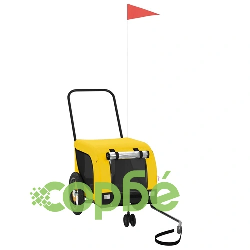 Ремарке за колело за любимци жълт и черен Оксфорд плат и желязо ➤ топ цена ➤ sorbe.bg