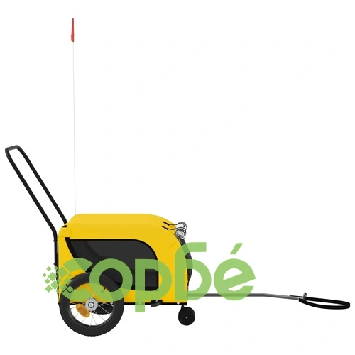 Ремарке за колело за любимци жълт и черен Оксфорд плат и желязо ➤ топ цена ➤ sorbe.bg