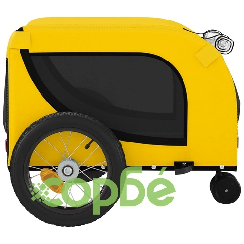 Ремарке за колело за любимци жълт и черен Оксфорд плат и желязо ➤ топ цена ➤ sorbe.bg