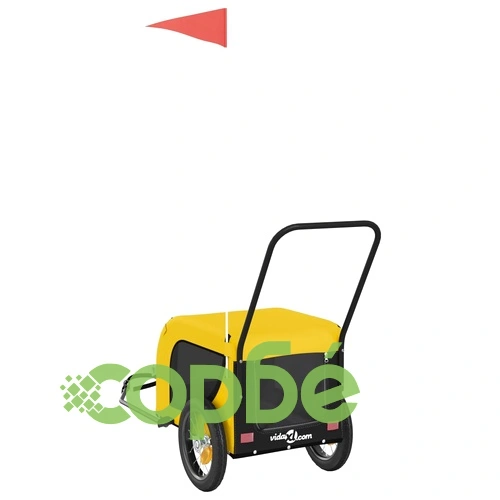 Ремарке за колело за любимци жълт и черен Оксфорд плат и желязо ➤ топ цена ➤ sorbe.bg