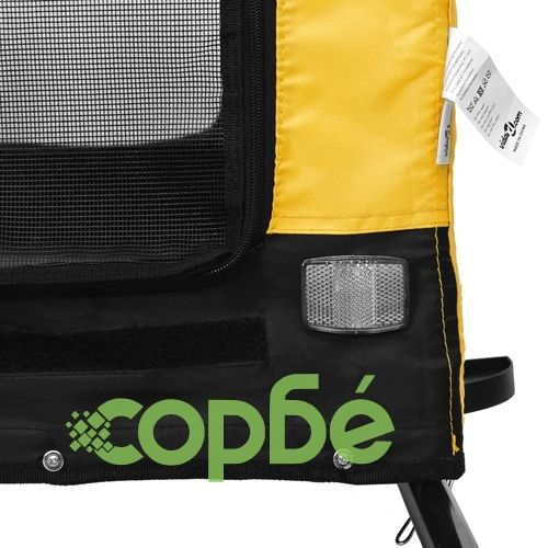 Ремарке за колело за любимци жълт и черен Оксфорд плат и желязо ➤ топ цена ➤ sorbe.bg