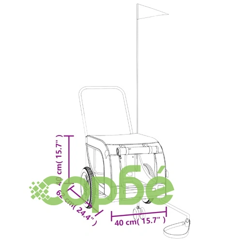 Ремарке за колело за любимци жълт и черен Оксфорд плат и желязо ➤ топ цена ➤ sorbe.bg