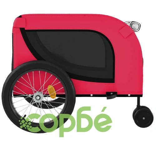 Ремарке за колело за любимци черно червено Оксфорд плат желязо ➤ топ цена ➤ sorbe.bg