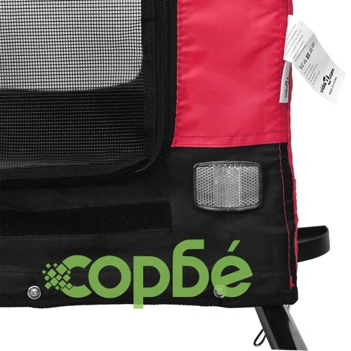 Ремарке за колело за любимци черно червено Оксфорд плат желязо ➤ топ цена ➤ sorbe.bg