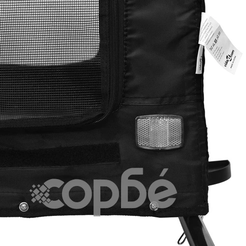 Ремарке за колело за любимци черно Оксфорд плат и желязо ➤ топ цена ➤ sorbe.bg