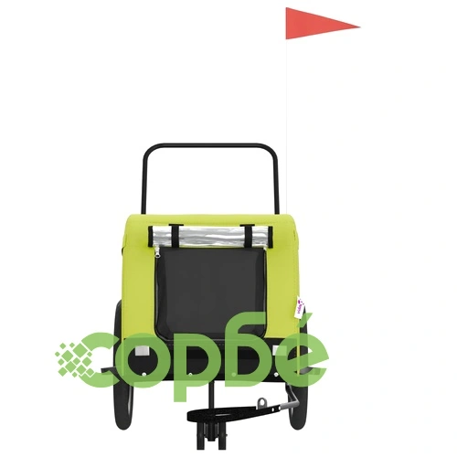 Ремарке за колело за любимци зелено черно Оксфорд плат и желязо ➤ топ цена ➤ sorbe.bg