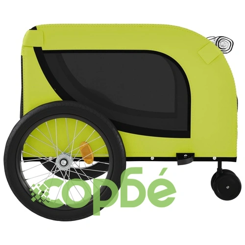 Ремарке за колело за любимци зелено черно Оксфорд плат и желязо ➤ топ цена ➤ sorbe.bg