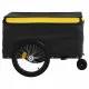 Ремарке за велосипед, черно и жълто, 45 кг, желязо