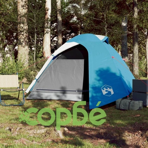 Куполна къмпинг палатка, 3-местна, синя, водоустойчива ➤ топ цена ➤ sorbe.bg