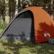 Къмпинг палатка за 4 души сив/оранжев 267x272x145 см 185T тафта