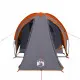 Къмпинг палатка за 2 души сив/оранжев 320x140x120 см 185T тафта