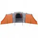Къмпинг палатка 12-местна сив/оранжев 840x720x200 см 185T тафта