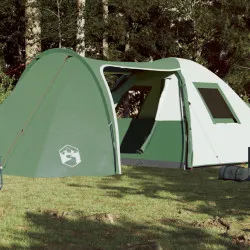 Къмпинг палатка за 6 души зелена 466x342x200 см 185T тафта