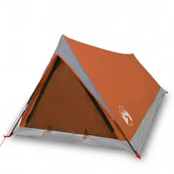 Къмпинг палатка 2-местна сив/оранжев 200x120x88/62см 185T тафта