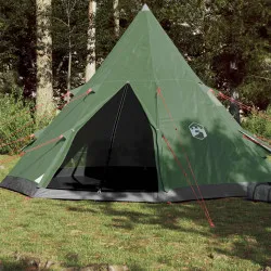 Къмпинг палатка за 4 души зелена 367x367x259 см 185T тафта