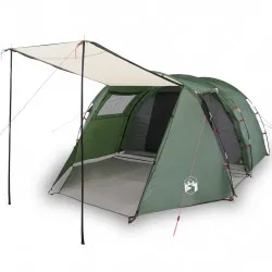 Къмпинг палатка за 4 души зелена 420x260x153 см 185T тафта